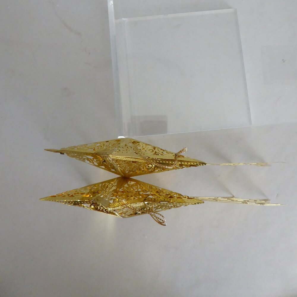 NEW VINTAGE 10.5” & 6” GOLD METAL SHOOTING STAR CHRISTMAS BETHLEHEM ORNAMENT LOT - Picture 11 of 14